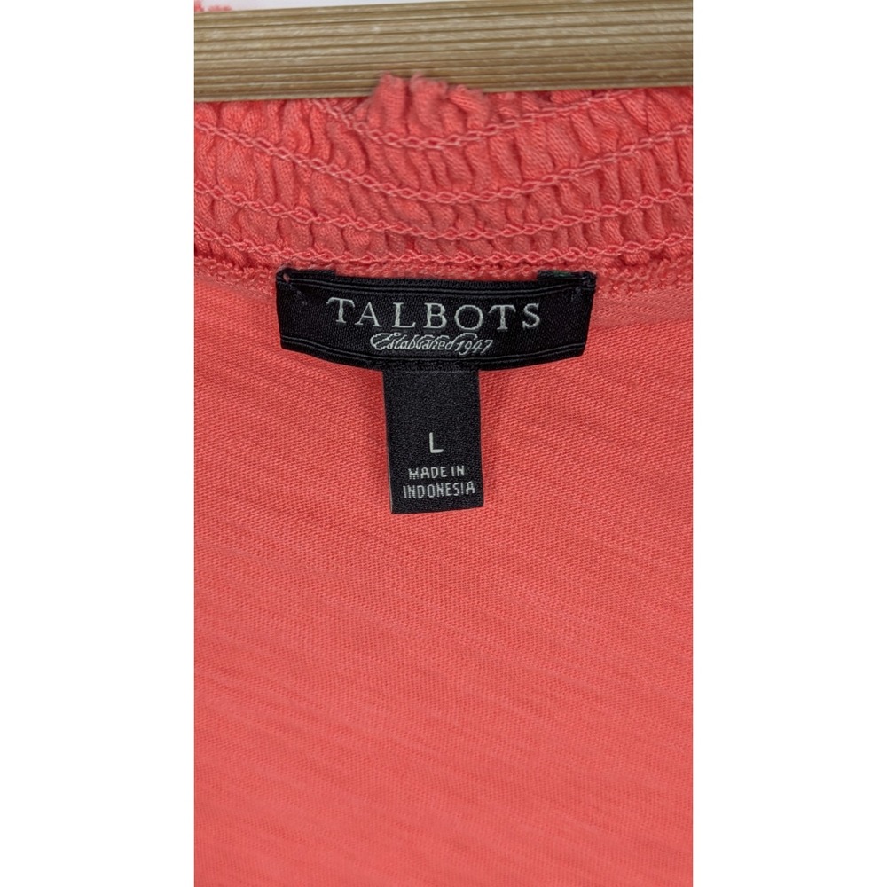 Talbots Women's Short Sleeve Top Large 100% Cotton‎ Lightweight Airy Breathable - Picture 2 of 7
